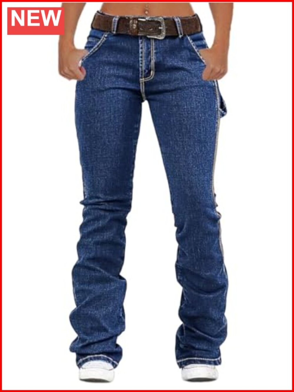 Women's Low Rise Boot Cut Stretch Denim Jeans Butt Lifting Western